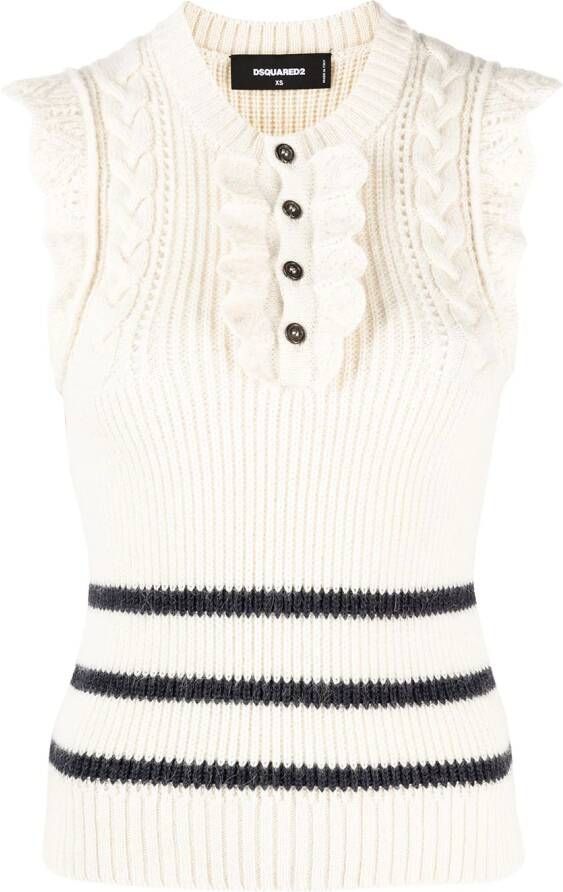 DSQUARED2 Mouwloze top Beige