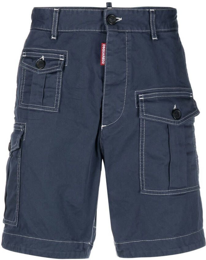 Dsquared2 Bermuda shorts met meerdere zakken Blauw