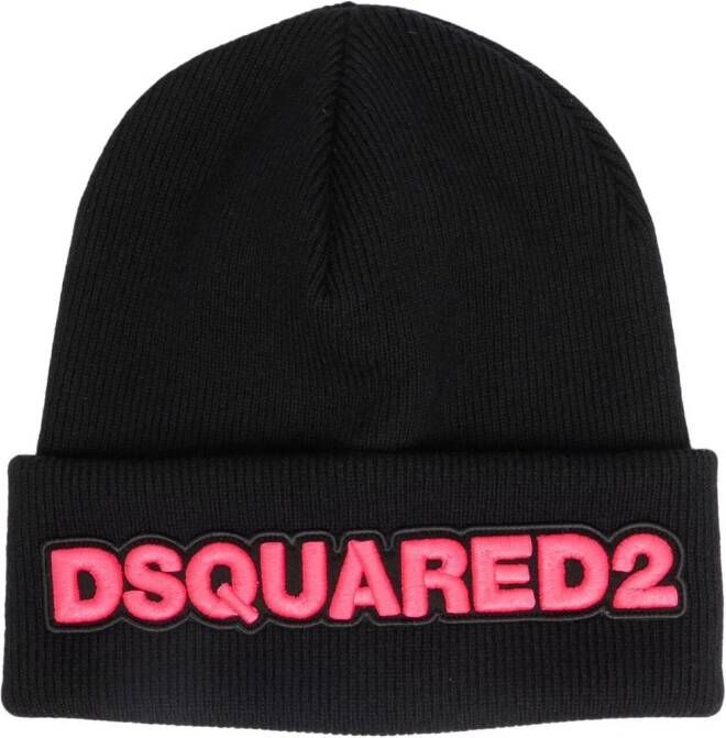 Dsquared2 Muts met geborduurd logo Zwart