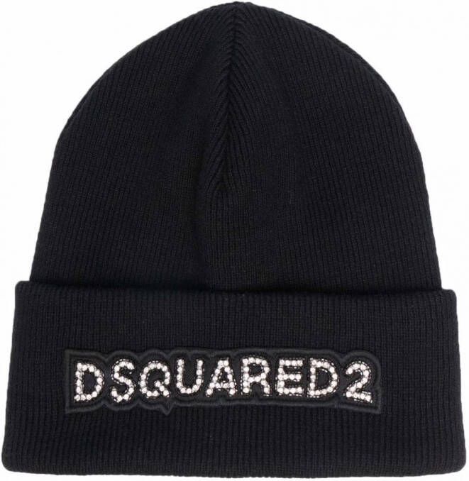 DSQUARED2 Muts met logopatch Zwart