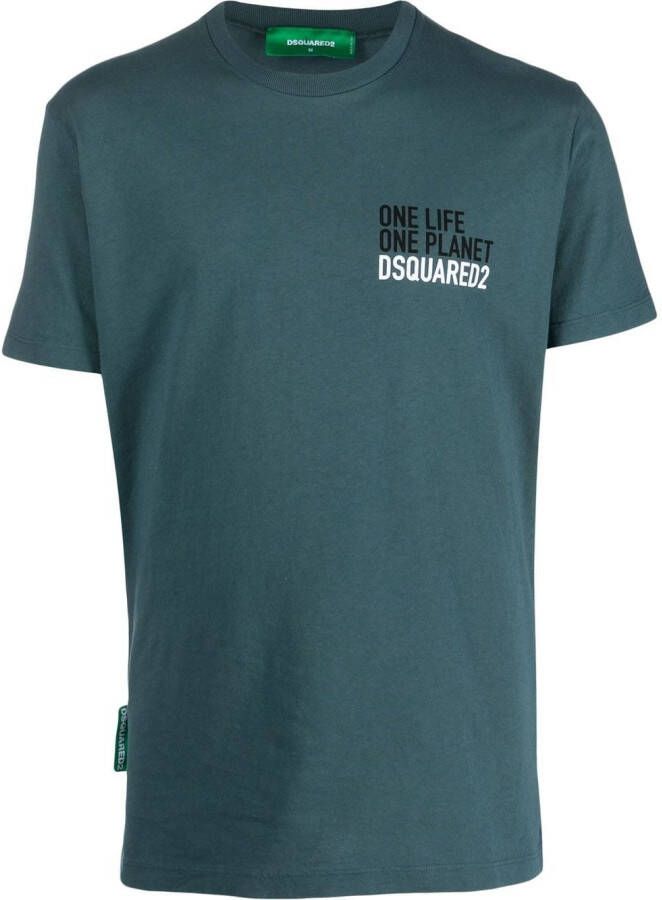 DSQUARED2 T-shirt met print Blauw