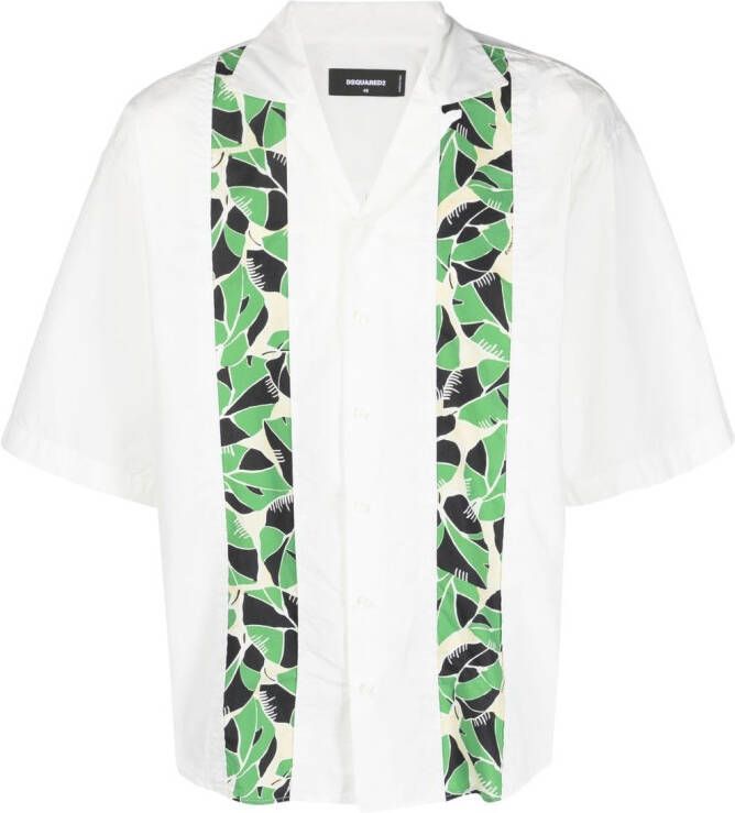 DSQUARED2 Overhemd met bladerprint Wit
