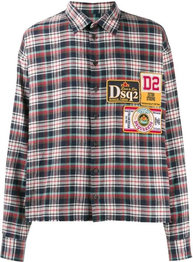 DSQUARED2 Overhemd met logopatch Blauw