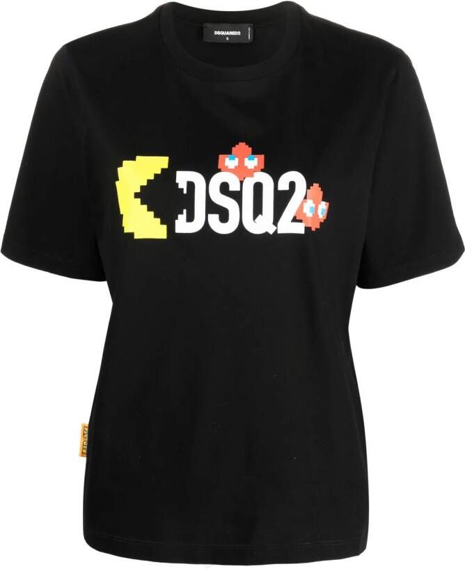 DSQUARED2 T-shirt met logoprint Zwart