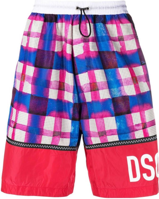 Dsquared2 Shorts met vlakken Blauw