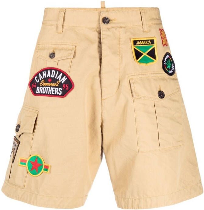 Dsquared2 Shorts met patchdetail Beige