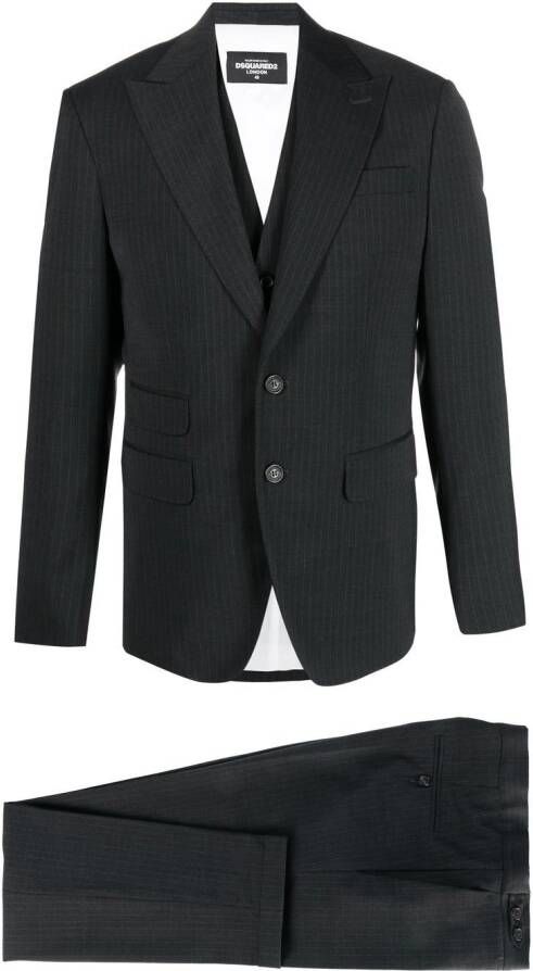 Dsquared2 pinstripe-pattern three-piece suit Grijs