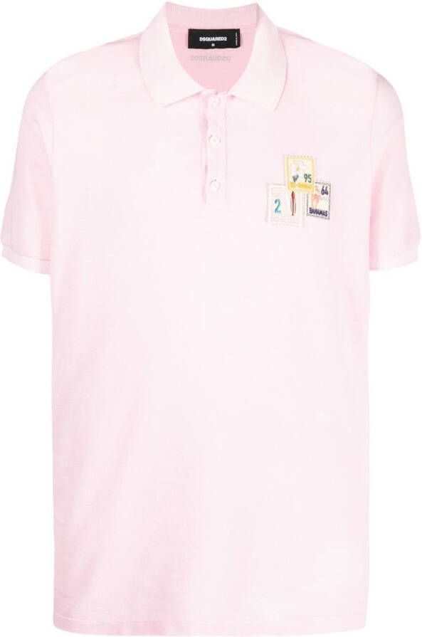 Dsquared2 Poloshirt met applicatie Roze