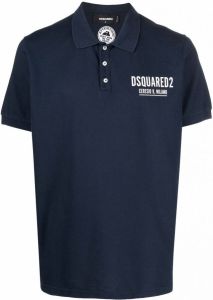 Dsquared2 Poloshirt met geborduurd logo Blauw