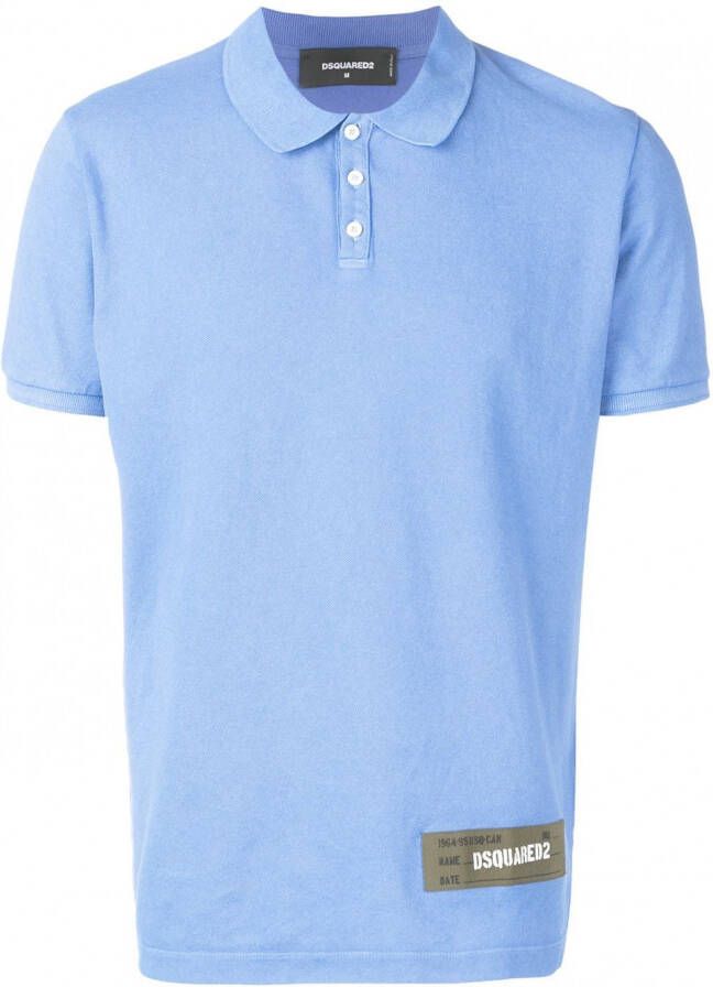 Dsquared2 poloshirt met logo patch Blauw