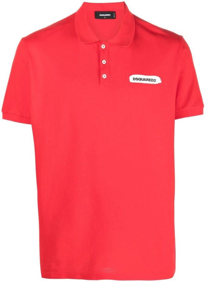 Dsquared2 Poloshirt met logo Rood