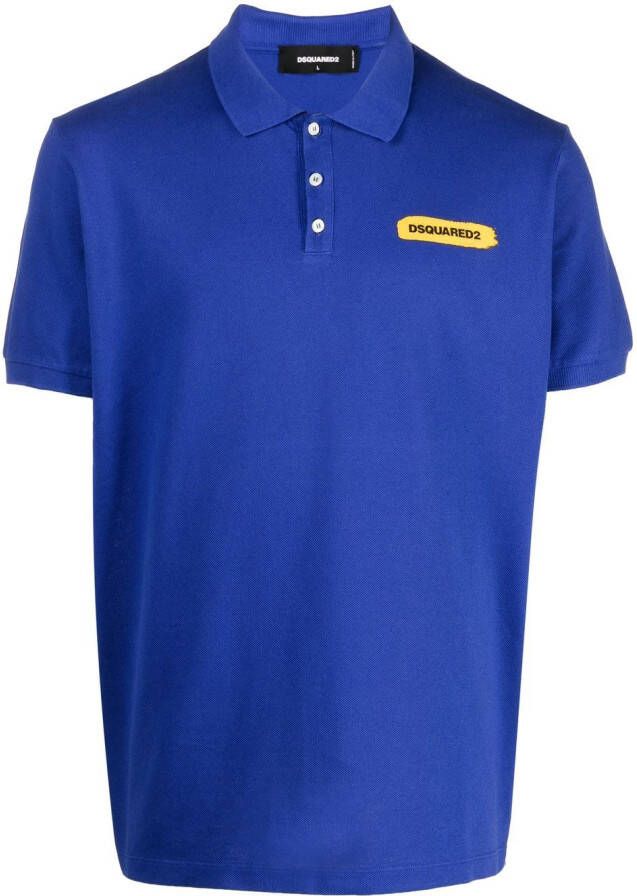 Dsquared2 Poloshirt met logoprint Blauw