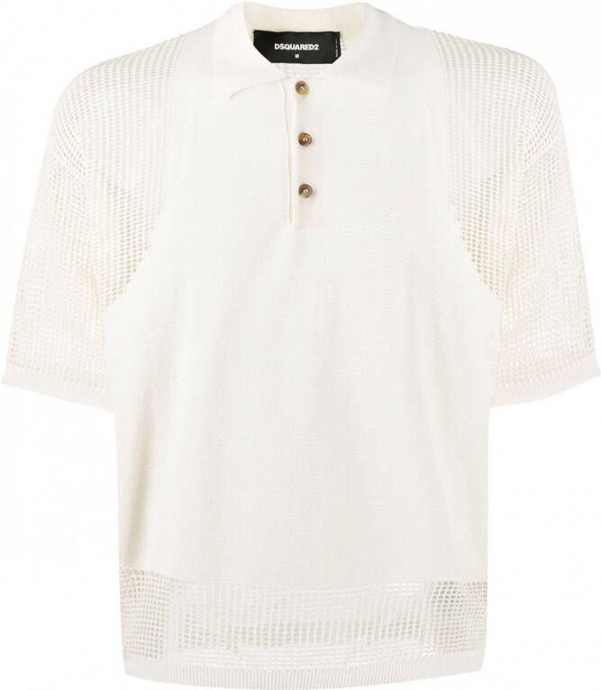 DSQUARED2 Poloshirt met mesh Beige