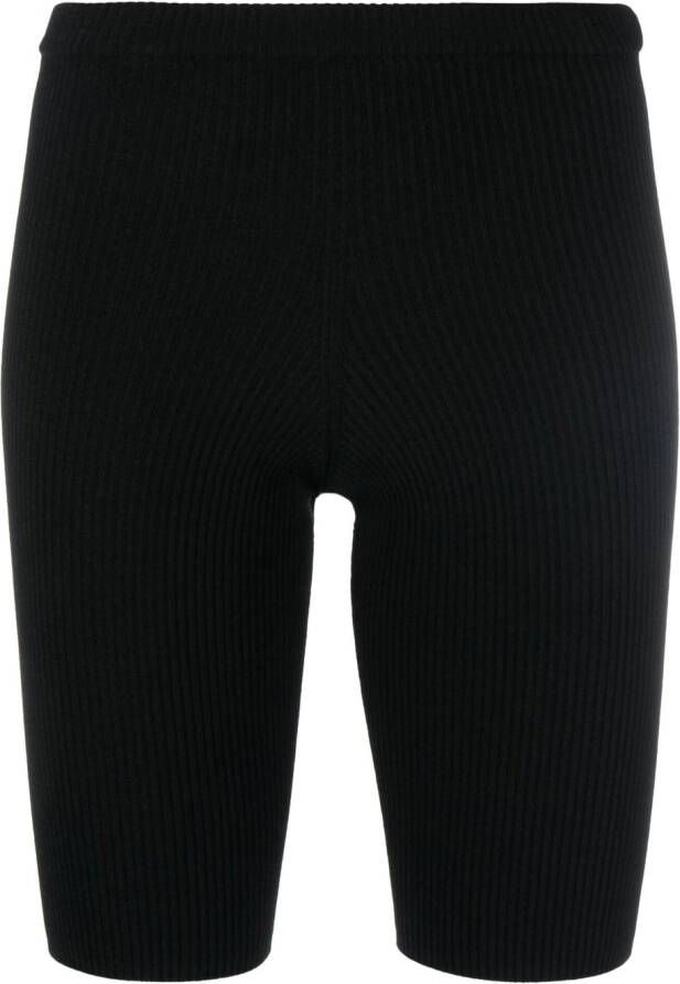 DSQUARED2 Ribgebreide fietsshorts Zwart