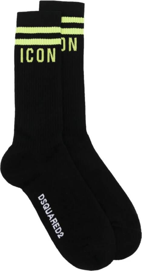 Dsquared2 Ribgebreide sokken Zwart