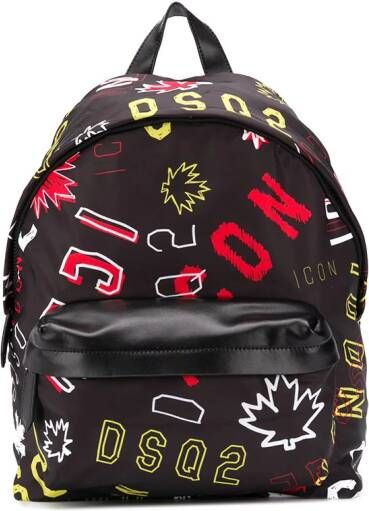 DSQUARED2 Rugzak met Icon print Zwart