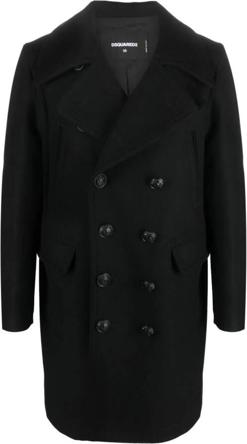 DSQUARED2 Sailorjas met dubbele rij knopen Zwart