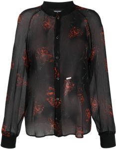 Dsquared2 Semi-doorzichtige blouse Zwart