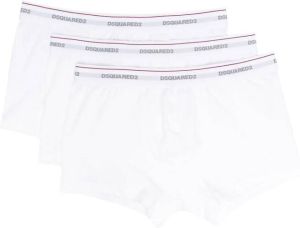 Dsquared2 Set van drie boxershorts met logoband Wit