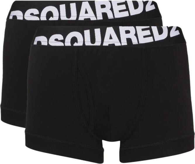 DSQUARED2 Set van twee boxershorts met logoband Zwart