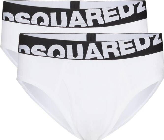 Dsquared2 Set van twee slips met logoband Wit