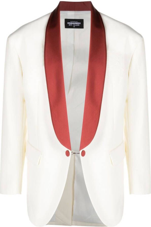 DSQUARED2 Blazer met sjaalrevers Beige