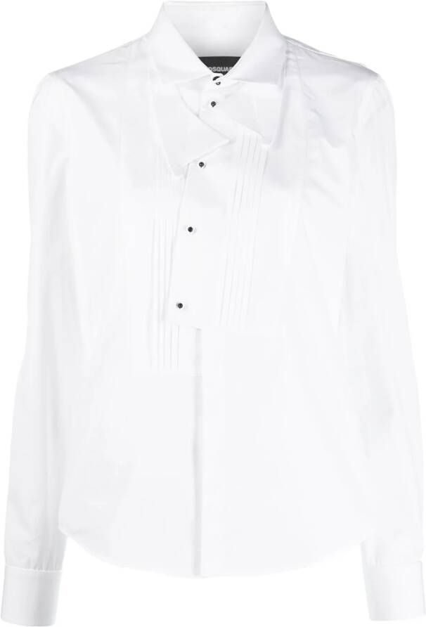DSQUARED2 Shirt met geplooide bef Wit