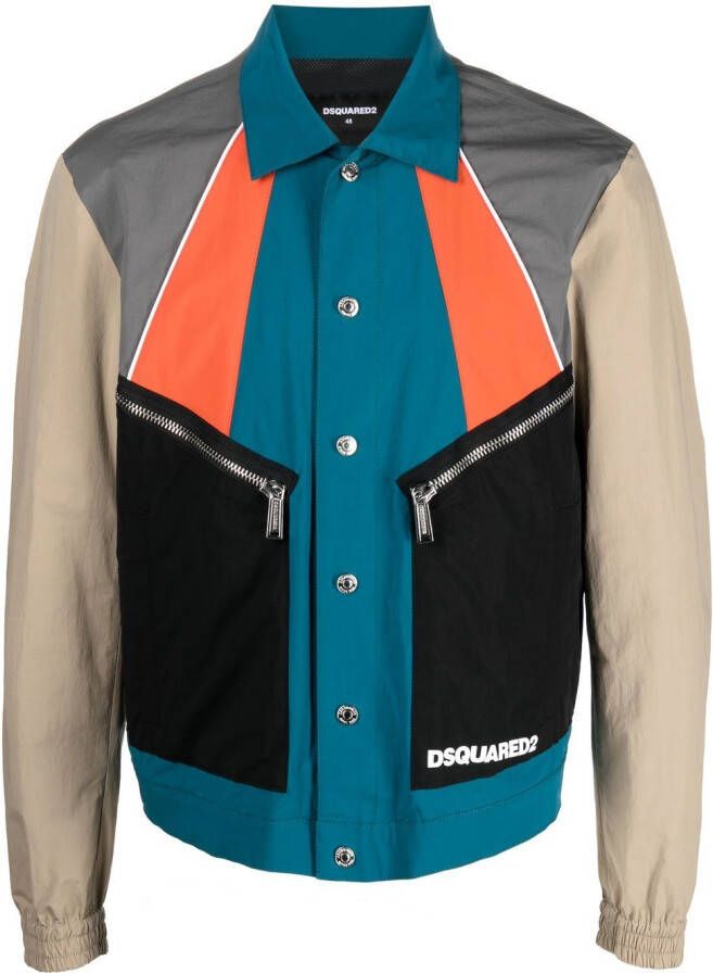 DSQUARED2 Shirtjack met logoprint Blauw