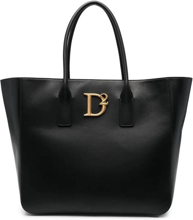 Dsquared2 Shopper met logoplakkaat Zwart