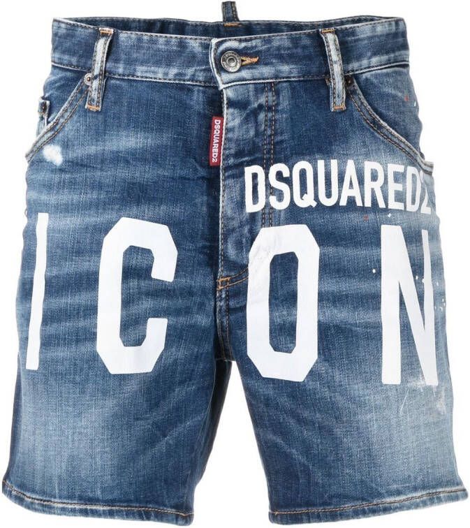 Dsquared2 Shorts met logoprint Blauw