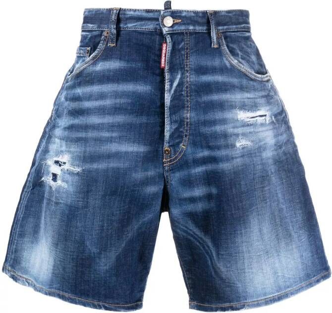 DSQUARED2 Shorts met wijde pijpen Blauw