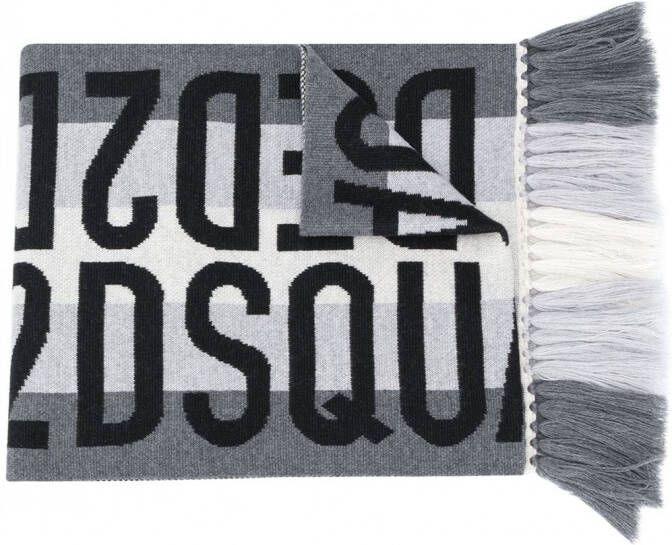 Dsquared2 Sjaal met jacquard logo Grijs