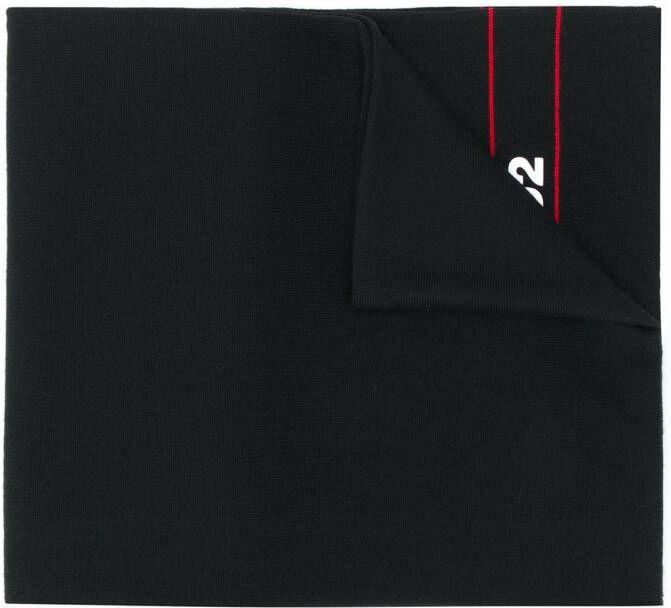 DSQUARED2 Sjaal met logoprint Zwart