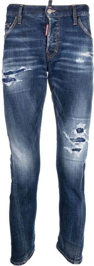 DSQUARED2 slim-fit distressed-effect jeans Blauw