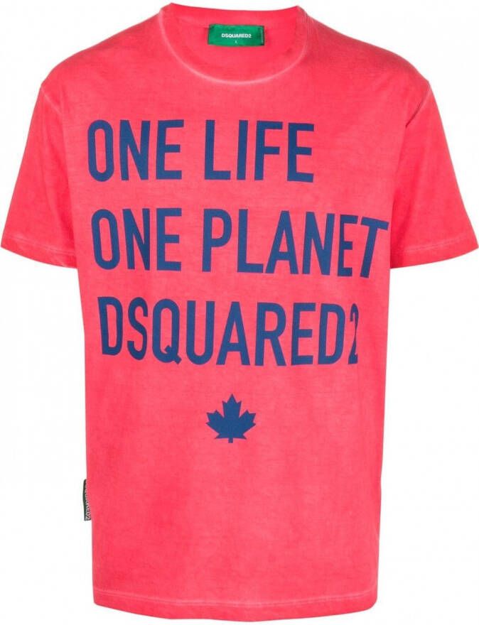 Dsquared2 T-shirt met tekst Roze