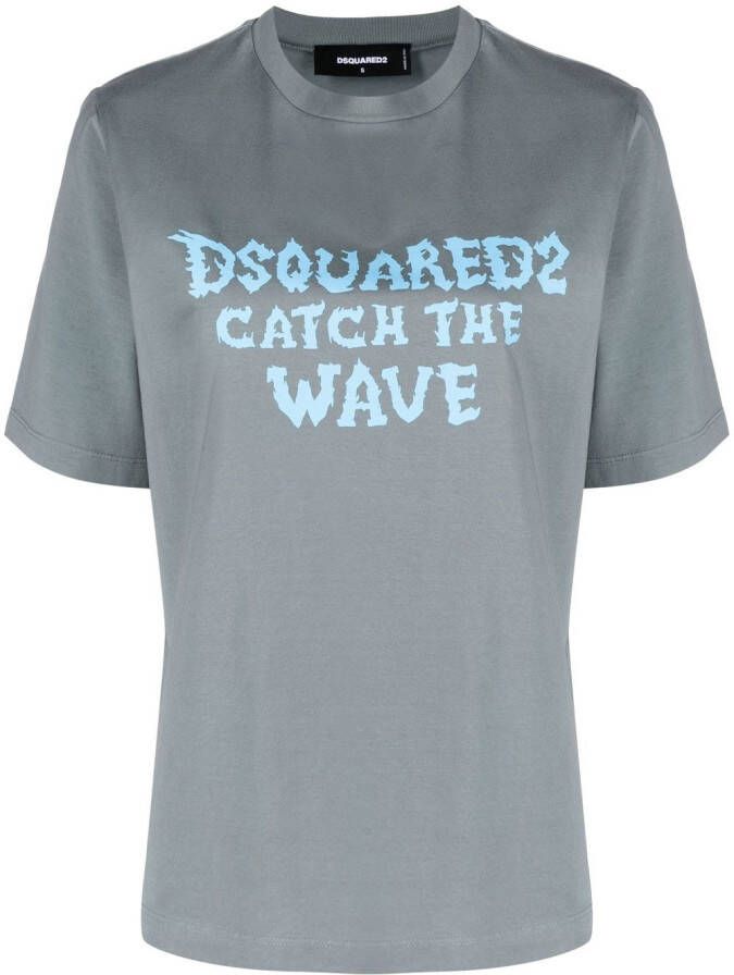 Dsquared2 T-shirt met tekst Grijs