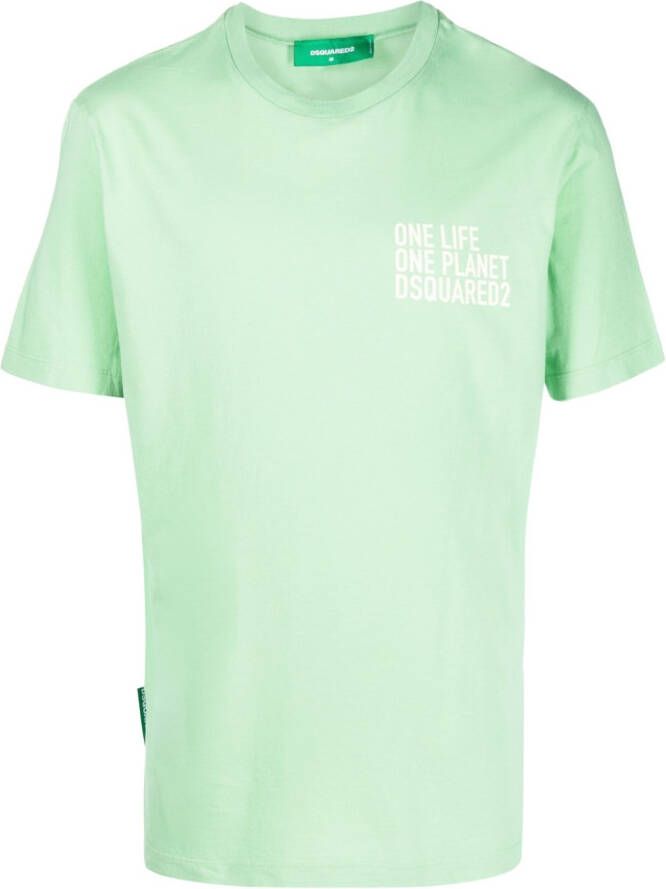 Dsquared2 T-shirt met tekst Groen