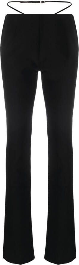 Dsquared2 strap-detail flared trousers Zwart