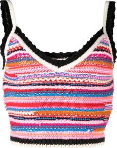 Dsquared2 striped crochet-knit vest Roze