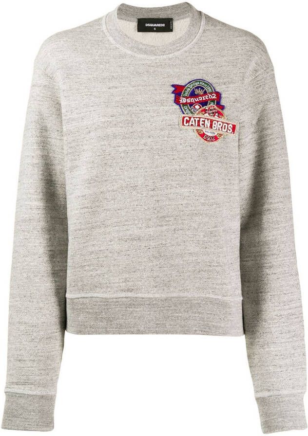 DSQUARED2 Sweater met geborduurd logo Grijs