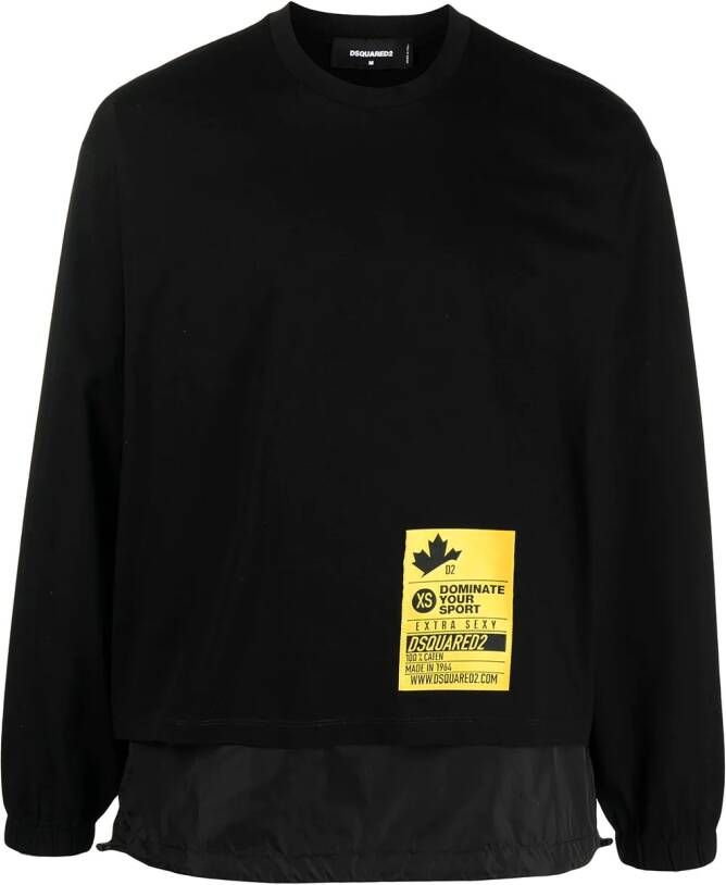 DSQUARED2 Sweater met logopatch Zwart