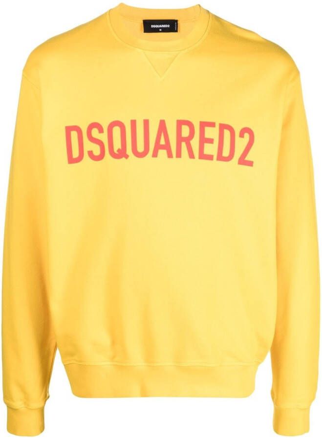 DSQUARED2 Sweater met logoprint Geel