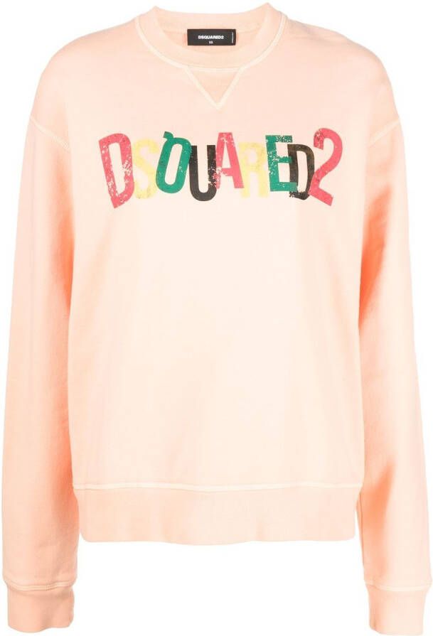 Dsquared2 Sweater met logoprint Oranje