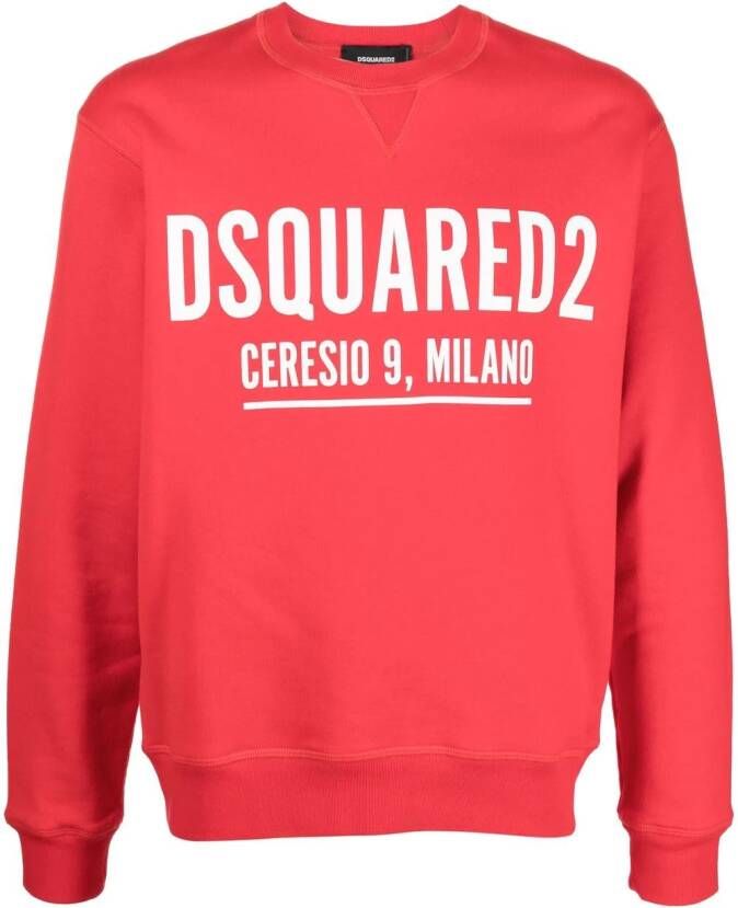 Dsquared2 Sweater met logoprint Rood