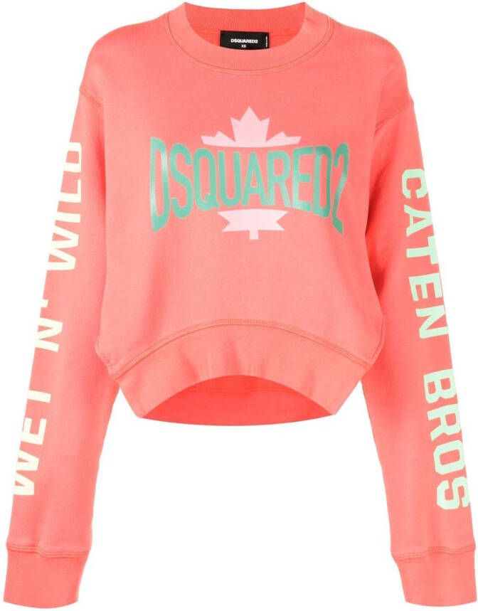 DSQUARED2 Sweater met logoprint Roze