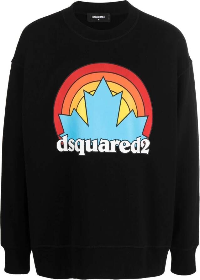 DSQUARED2 Sweater met logoprint Zwart