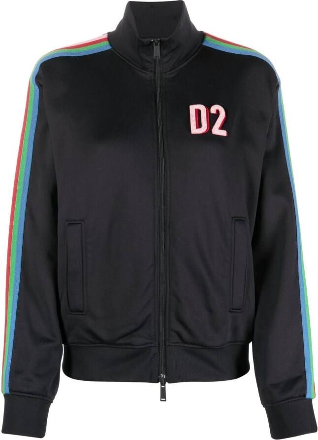 DSQUARED2 Sweater met zijstreep Zwart
