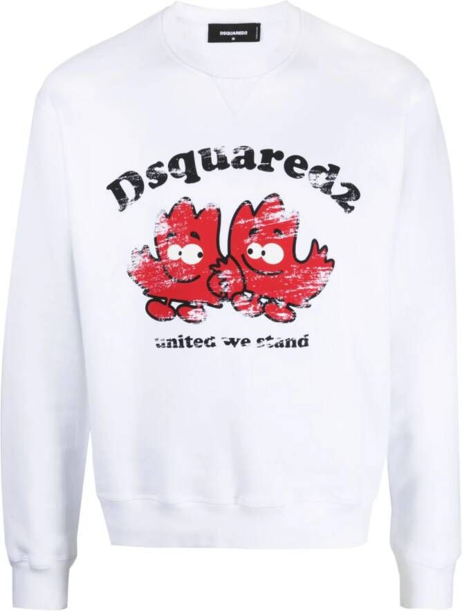 Dsquared2 Sweater met print Wit