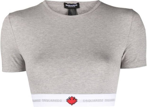 Dsquared2 T-shirt met bladerenprint Grijs