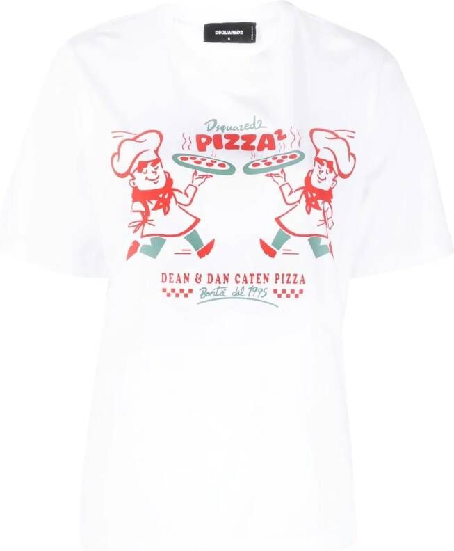 Dsquared2 T-shirt met grafische print Wit